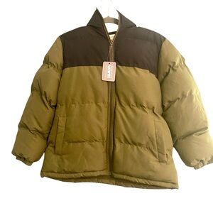 NWT Operation Warm Olive and Black Hooded Puffer Jacket Sz Boys 18